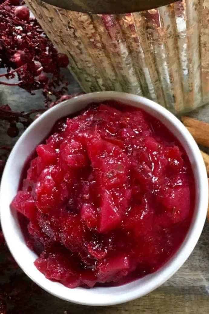 Cranberry Pear Sauce with Ginger and Rosemary