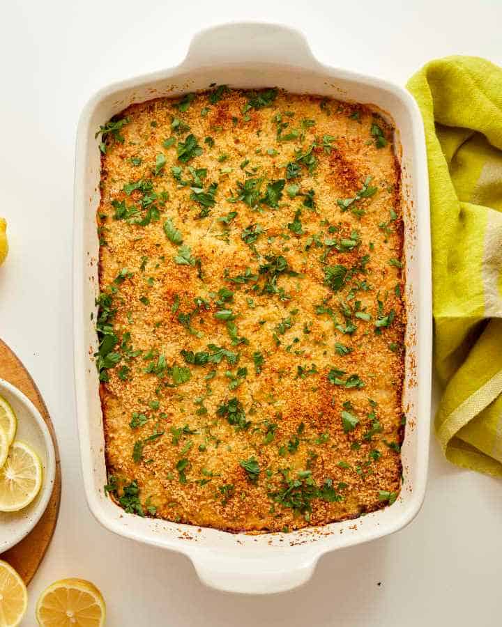 Chickpea Casserole with Lemon, Herbs, and Shallots